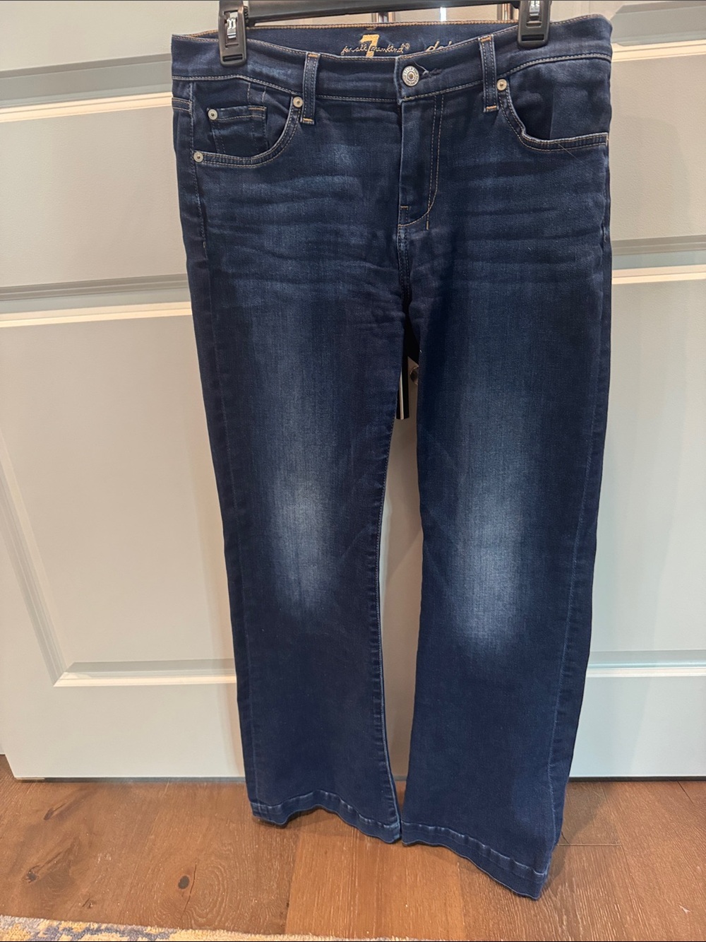 7 For All Mankind Women's Dojo Style Dark Blue Flare/Wide Leg Jeans